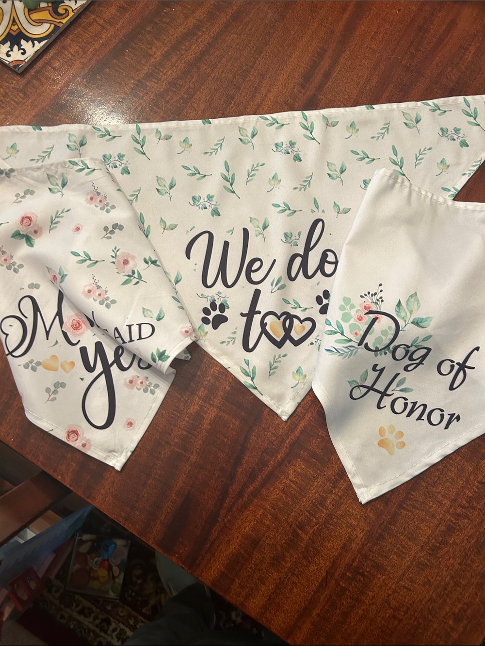 DOG WEDDING BANDANAS-Set of 3